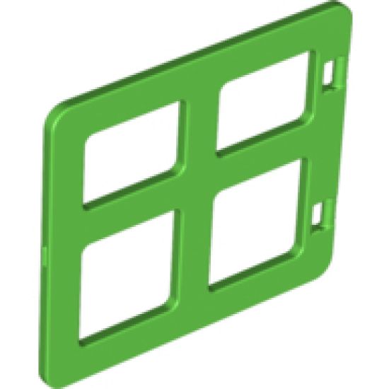 Duplo, Building Door / Window Pane 1 x 4 x 3 with Four Diffrent Sizes Panes Square Corners