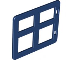 Duplo, Building Door / Window Pane 1 x 4 x 3 with Four Diffrent Sizes Panes Square Corners