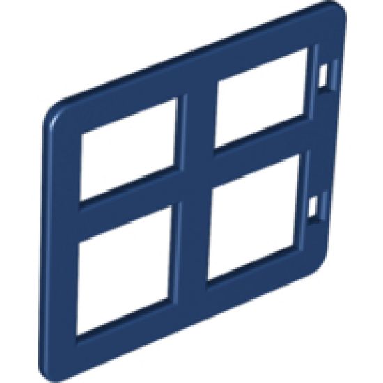 Duplo, Building Door / Window Pane 1 x 4 x 3 with Four Diffrent Sizes Panes Square Corners
