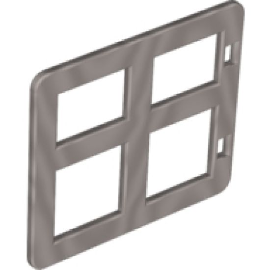 Duplo, Building Door / Window Pane 1 x 4 x 3 with Four Diffrent Sizes Panes Square Corners