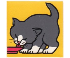 Duplo, Tile 2 x 2 x 1 with Cat Mosaic Picture 11 Pattern (Set 1014)