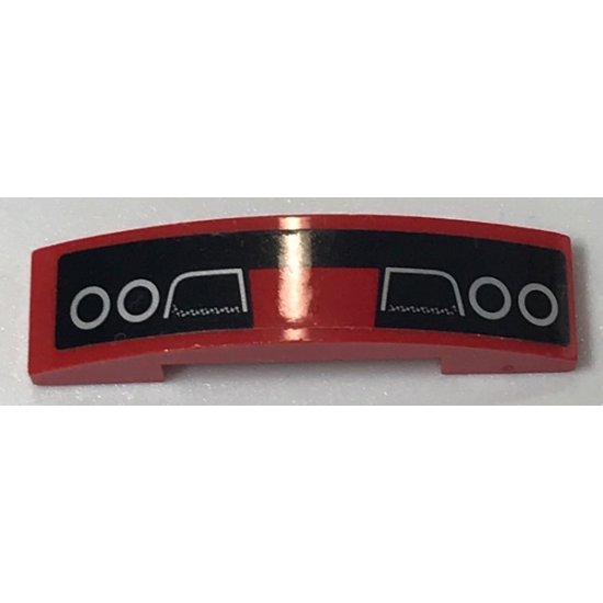 Slope, Curved 4 x 1 Double with Back Bumper and Lights Pattern (Sticker) - Set 75899