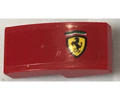 Slope, Curved 2 x 1 with Ferrari Logo Pattern Model Right Side (Sticker) - Set 75899