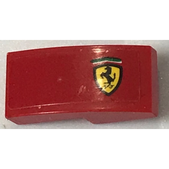 Slope, Curved 2 x 1 with Ferrari Logo Pattern Model Right Side (Sticker) - Set 75899