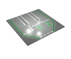 Baseplate, Road 32 x 32 with 3 Driveways, '1' center, '2' right Pattern