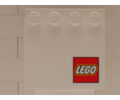 Tile, Modified 4 x 4 with Studs on Edge with Lego Logo Square at Corner Pattern