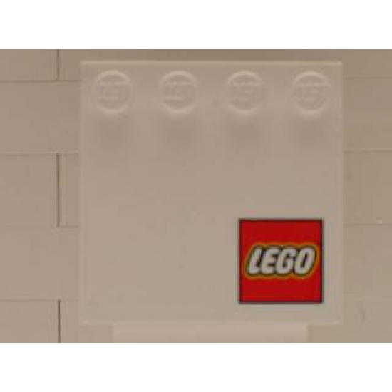 Tile, Modified 4 x 4 with Studs on Edge with Lego Logo Square at Corner Pattern