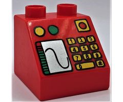 Duplo, Brick 2 x 2 x 1 1/2 Slope 45 with Keypad and Display Pattern