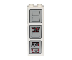 Brick 1 x 2 x 5 with SW Cloud City Control Panels Pattern (Sticker) - Set 75222