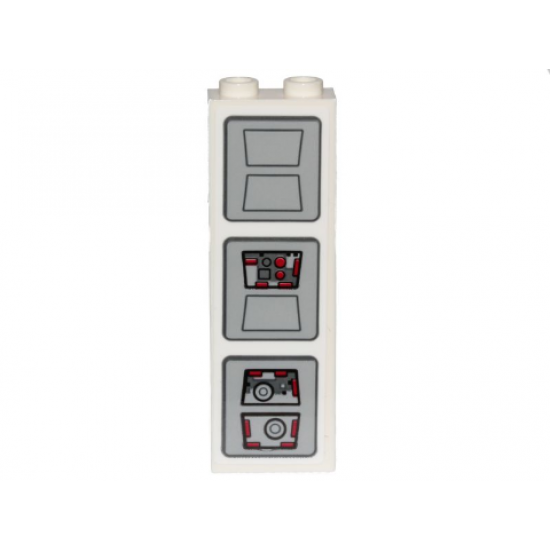 Brick 1 x 2 x 5 with SW Cloud City Control Panels Pattern (Sticker) - Set 75222