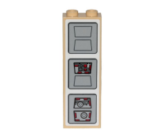 Brick 1 x 2 x 5 with SW Cloud City Control Panels Pattern (Sticker) - Set 75222