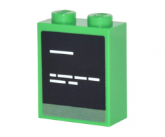 Brick 1 x 2 x 2 with Inside Stud Holder with Computer Screen with White Text Lines Pattern (Sticker) - Set 70620