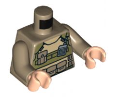 Torso Olive Green Body Armor with Radio and Pockets Pattern / Dark Tan Arms / Light Nougat Hands