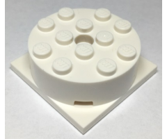 Turntable 4 x 4 x 1 1/3 Top with White Square Base, Locking (87081 / 61485)