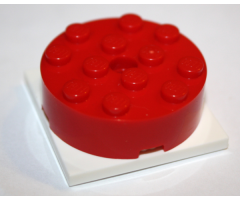 Turntable 4 x 4 x 1 1/3 Top with White Square Base, Locking (87081 / 61485)