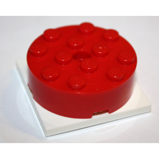 Turntable 4 x 4 x 1 1/3 Top with White Square Base, Locking (87081 / 61485)