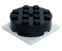 Turntable 4 x 4 x 1 1/3 Top with White Square Base, Locking (87081 / 61485)