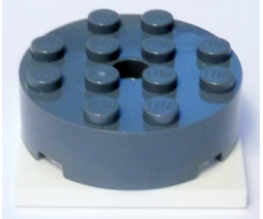 Turntable 4 x 4 x 1 1/3 Top with White Square Base, Locking (87081 / 61485)