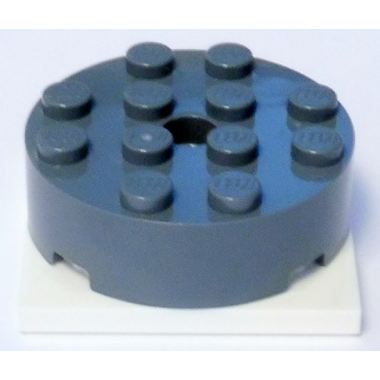 Turntable 4 x 4 x 1 1/3 Top with White Square Base, Locking (87081 / 61485)