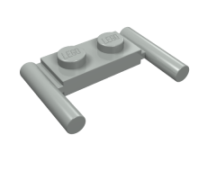 Plate, Modified 1 x 2 with Bar Handles - Round Ends, Mid Attachment