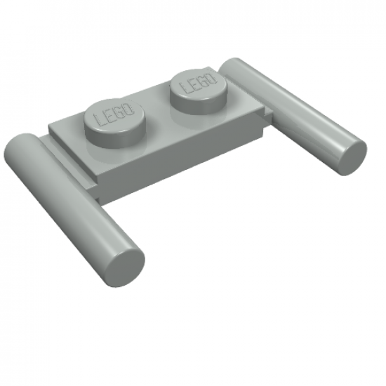 Plate, Modified 1 x 2 with Bar Handles - Round Ends, Mid Attachment