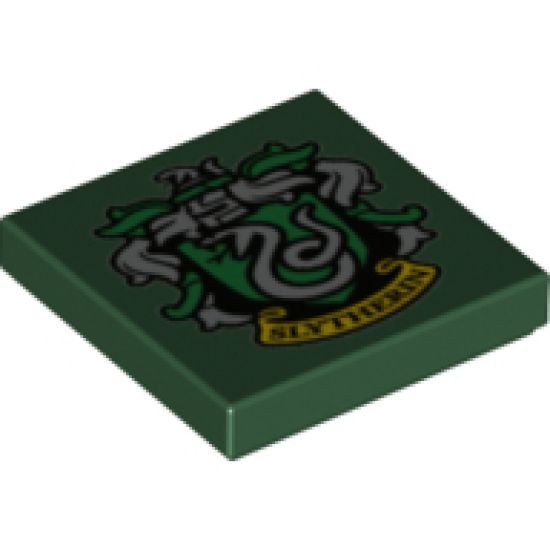 Tile 2 x 2 with HP 'SLYTHERIN' House Crest Pattern