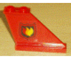 Tail 4 x 1 x 3 with Fire Logo Badge Pattern on Right Side (Sticker) - Sets 7043 / 7046