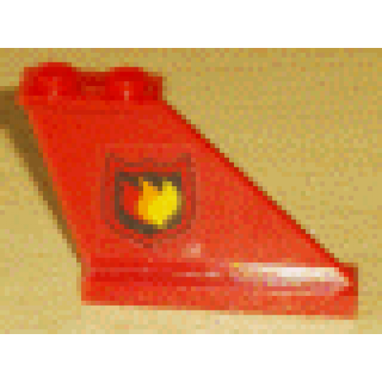 Tail 4 x 1 x 3 with Fire Logo Badge Pattern on Right Side (Sticker) - Sets 7043 / 7046