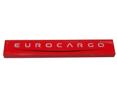 Tile 1 x 6 with Silver 'EUROCARGO' and Curved Black Line on Red Background Pattern (Sticker) - Set 8185