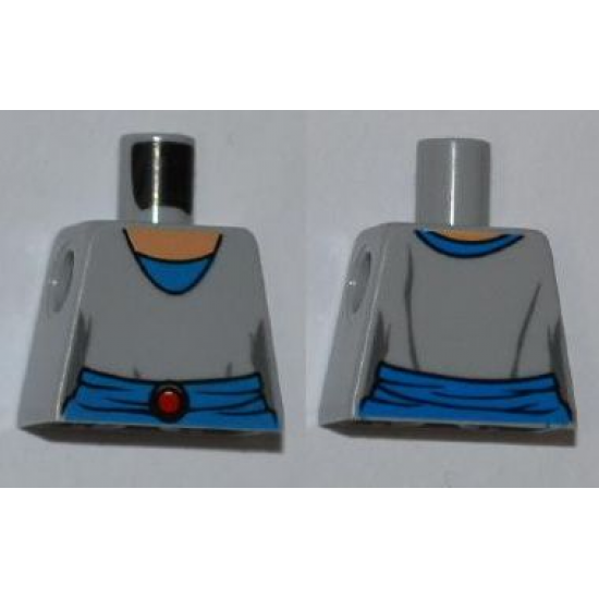 Torso SW Light Bluish Gray Shirt, Blue Belt with Red Buckle Pattern (Padme)
