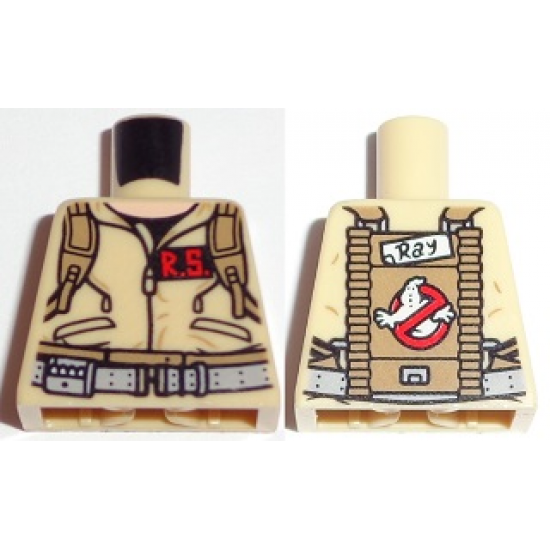 Torso Ghostbusters Jumpsuit with 'R.S.' ID Badge and 'Ray' on Reverse Pattern