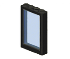 Window 1 x 4 x 5 with Trans-Light Blue Glass