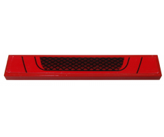 Tile 1 x 6 with Black Grille and Black Lines on Red Background Pattern (Sticker) - Set 8185