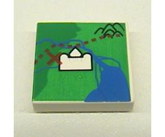 Tile 2 x 2 with Orient India Map Pattern