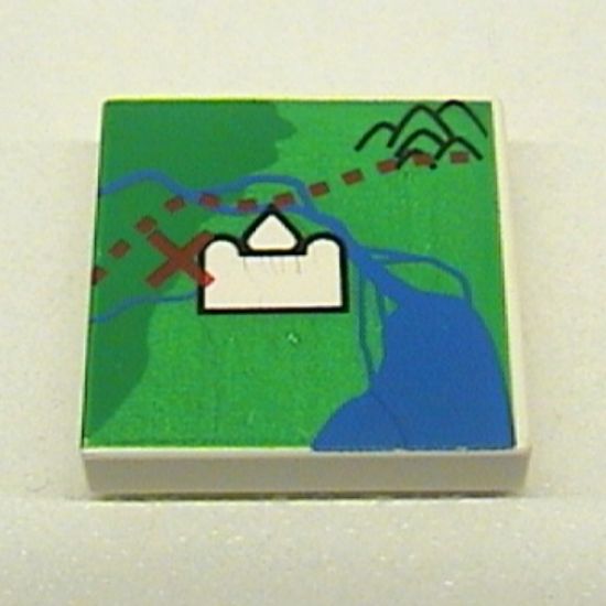 Tile 2 x 2 with Orient India Map Pattern
