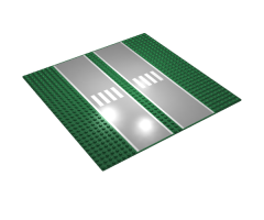 Baseplate, Road 32 x 32 7-Stud Straight with Double Driveway with Crosswalk Pattern