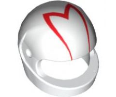 Minifigure, Headgear Helmet Motorcycle (Standard) with Red 'M' Pattern