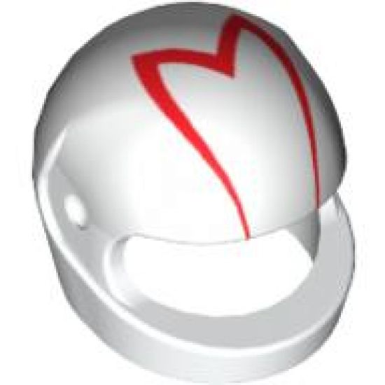 Minifigure, Headgear Helmet Motorcycle (Standard) with Red 'M' Pattern