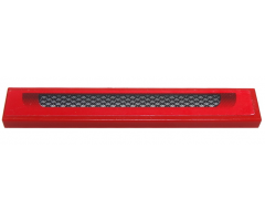 Tile 1 x 6 with Black and Silver Grille on Red Background Pattern (Sticker) - Set 8185
