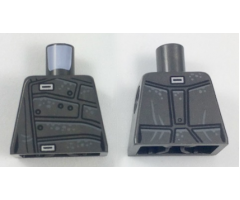 Torso Jacket with Silver Clasps, Black Panel Lines, and Light Gray Splotches Pattern