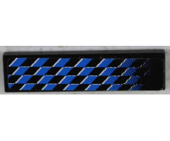 Tile 1 x 4 with Fading Blue Checkered Pattern Right (Sticker) - Set 8458
