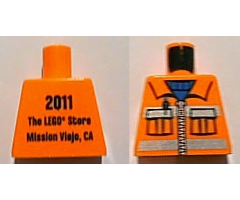 Torso Construction Vest with Pockets and Blue Shirt Front, 2011 The LEGO Store Mission Viejo, CA Back Pattern