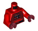Torso SW Pilot with Dark Red Vest and Front Panel Pattern / Red Arms / Dark Red Hands
