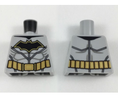 Torso Batman Logo with Muscles, Gold Outline, Gold Utility Belt Pattern