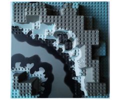 Baseplate, Raised 32 x 32 Canyon with Gray Underwater Pattern