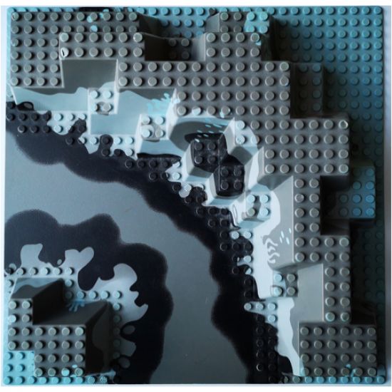 Baseplate, Raised 32 x 32 Canyon with Gray Underwater Pattern