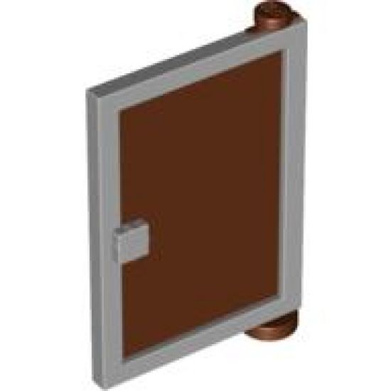 Door 1 x 4 x 5 Right with Reddish Brown Glass