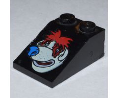 Slope 33 3 x 2 with McDonald's Character with Red Hair and Blue Nose Pattern (Sundae the Dog)