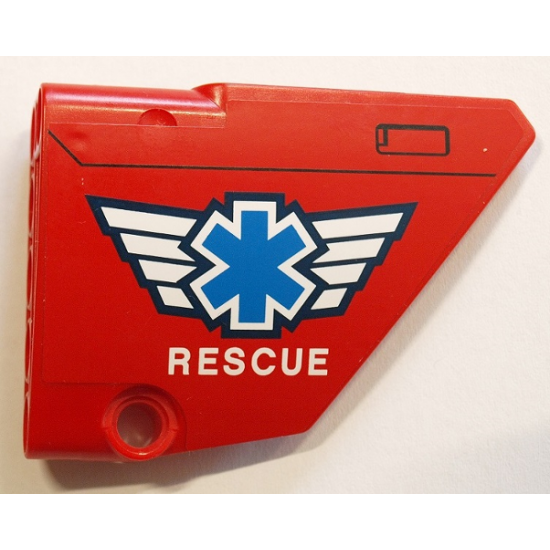 Technic, Panel Fairing #14 Large Short Smooth, Side B with EMT Star of Life and 'RESCUE' Pattern (Sticker) - Set 8068