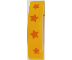 Slope, Curved 4 x 1 Double with 4 Orange Stars Pattern (Sticker) - Set 40228